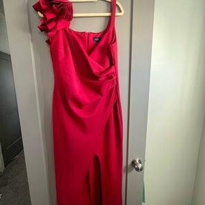 Elegant Red One-Shoulder Dress